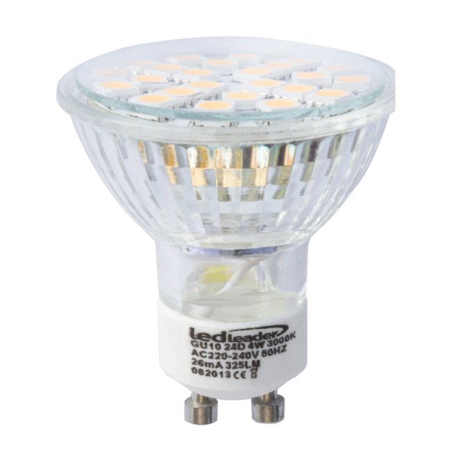 LED irovka LEDLEADER GU10, 4W - 325 Lumenov, tepl biela - 1 kus