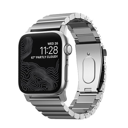 Kovový remienok Nomad pre Apple Watch 42/44 mm, strieborný