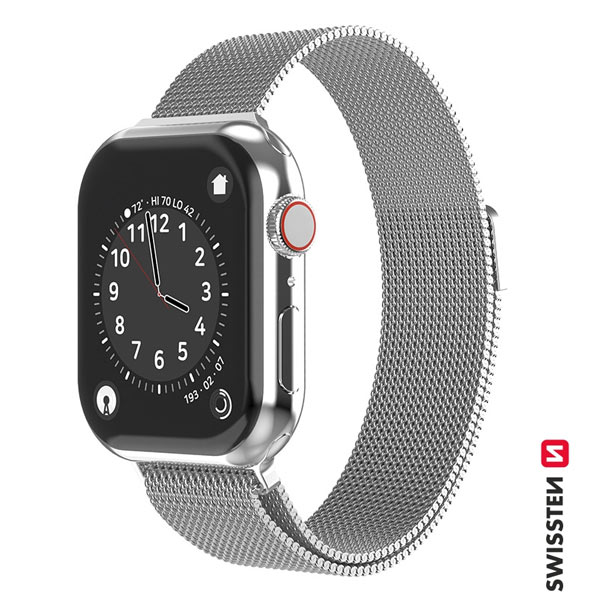 E-shop Swissten Milanese Loop remienok pre Apple Watch 38-40, strieborná
