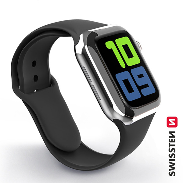 E-shop Swissten silikónový remienok pre Apple Watch 38-40, čierna
