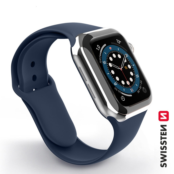 E-shop Swissten silikónový remienok pre Apple Watch 38-40, modrá