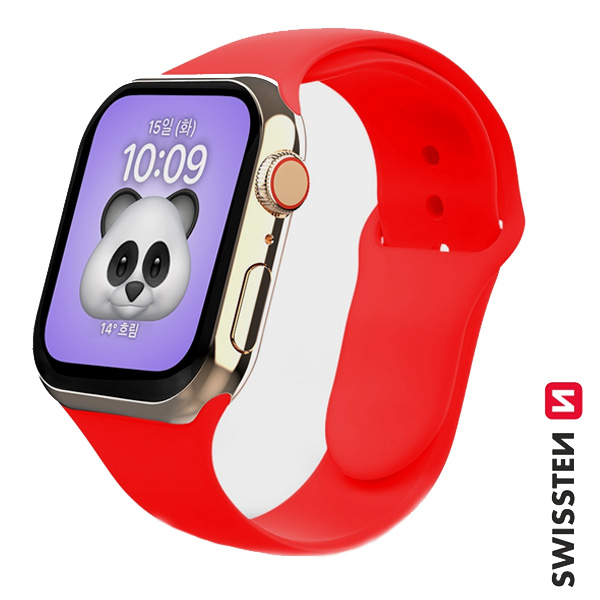 E-shop Swissten silikónový remienok pre Apple Watch 42-44, červená