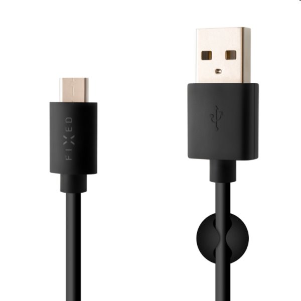 FIXED Dátový a nabíjací kábel USB/USB-C, USB 2.0, 60 W, 2 m, čierny FIXD-UC2M-BK