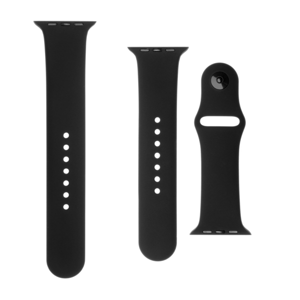 FIXED Set silikónových remienkov pre Apple Watch 38/40/41 mm, čierna FIXSST-436-BK