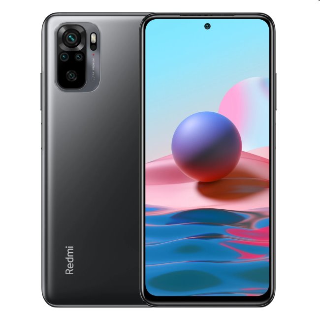 Xiaomi Redmi Note 10, 4/128GB,  Shadow Black, Trieda B - použité, záruka 12 mesiacov