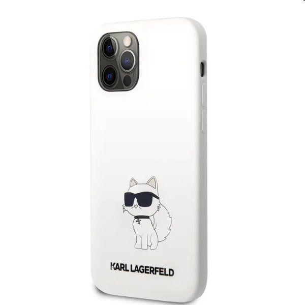 Zadný kryt Karl Lagerfeld Liquid Silicone Choupette NFT pre Apple iPhone 12/12 Pro, biela