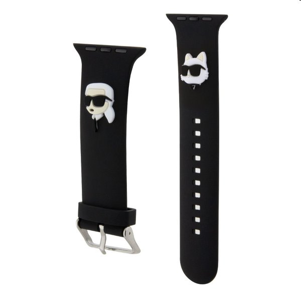 Karl Lagerfeld Karl and Choupette Head NFT remienok pre Apple Watch 42/44 mm, čierna