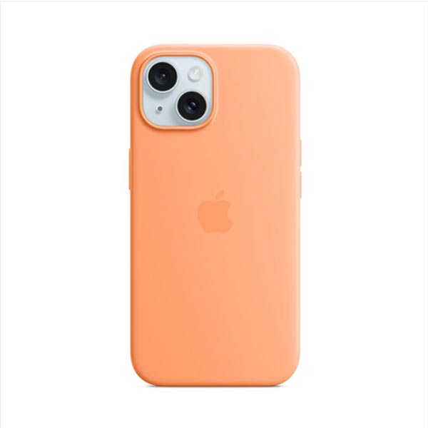Silikónový zadný kryt pre Apple iPhone 15 s MagSafe, sorbetová oranžová MT0W3ZM/A