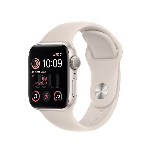 Apple Watch SE 2 GPS, 40mm, hviezdna biela, hliníkové puzdro, Trieda C - použité, záruka 12 mesiacov