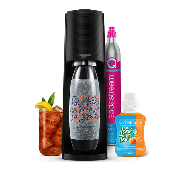 Sodastream Terra black Ice Tea Peach Megapack - OPENBOX (Rozbalený tovar s plnou zárukou)