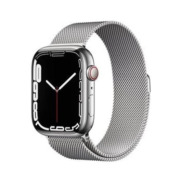 Apple Watch Series 7 GPS + Cellular (45mm), silver Stainless Steel Case, Trieda B - použité, záruka 12 mesiacov