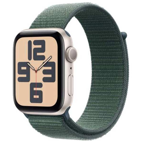 Apple Watch SE 2024 GPS 40mm Starlight Aluminium Case with Lake Green Sport Loop