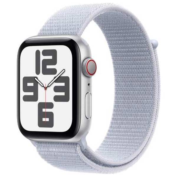 Apple Watch SE GPS Cellular 40mm Silver Aluminium Case with Blue Cloud Sport Loop