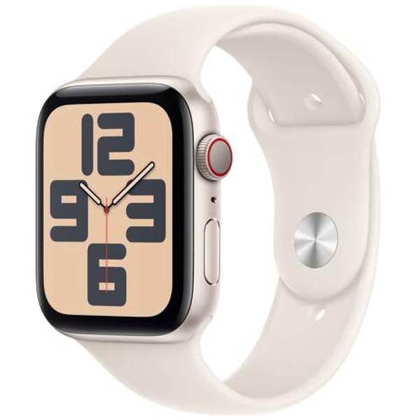 Apple Watch SE 2024 GPS + Cellular 40mm Starlight Aluminium Case with Starlight Sport Band - M/L