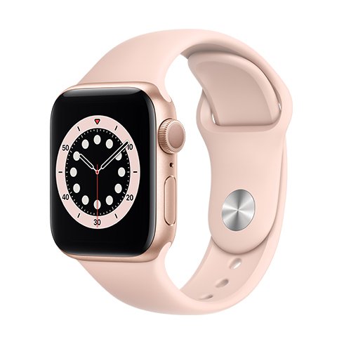 Apple Watch Series 6 GPS, 44mm Gold Aluminium Case, Trieda A - použité, záruka 12 mesiacov