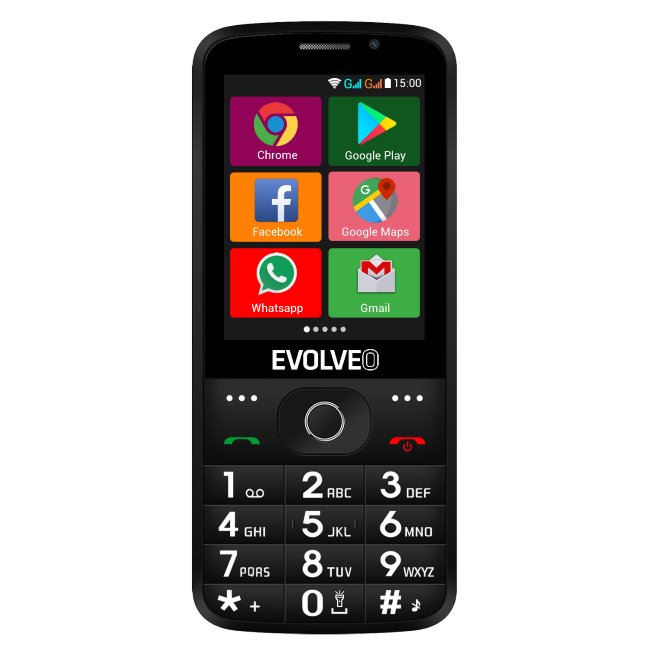 Evolveo EasyPhone AD, black, použitý, záruka 12 mesiacov