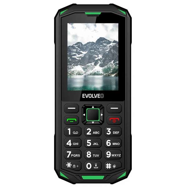 Evolveo StrongPhone X5, vodotesný odolný Dual SIM telefón, čierno-zelený