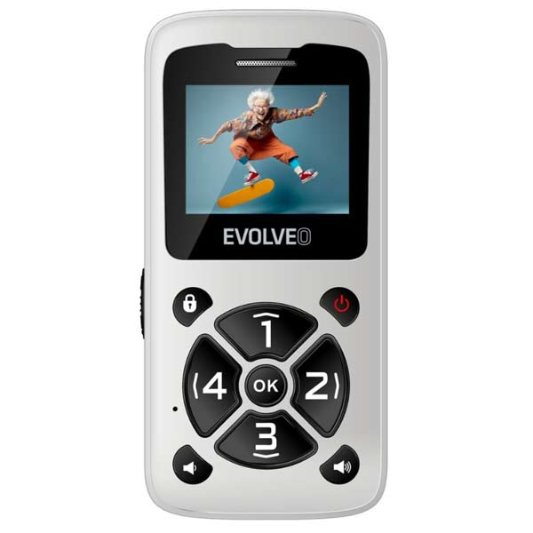 EVOLVEO EasyPhone ID, mobilný telefón pre seniorov, biely