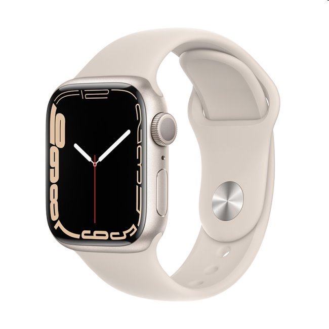 Apple Watch Series 7 GPS, (45mm), starlight, Trieda C - použité, záruka 12 mesiacov