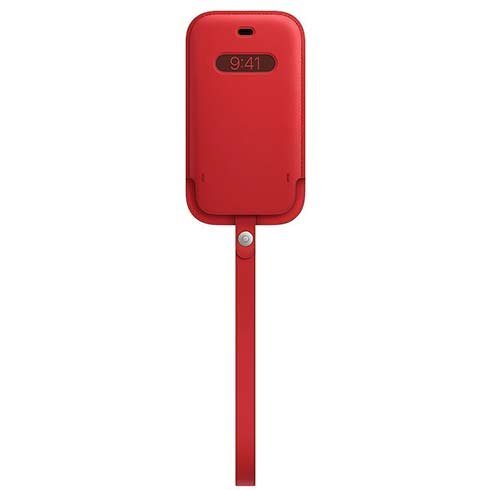 Apple iPhone 12 mini Leather Sleeve with MagSafe, (PRODUCT) red