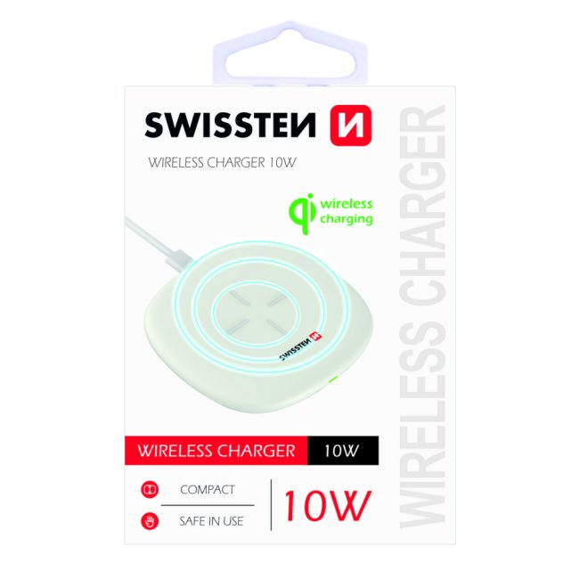 Bezdrôtová nabíjačka Swissten 10 W, biela