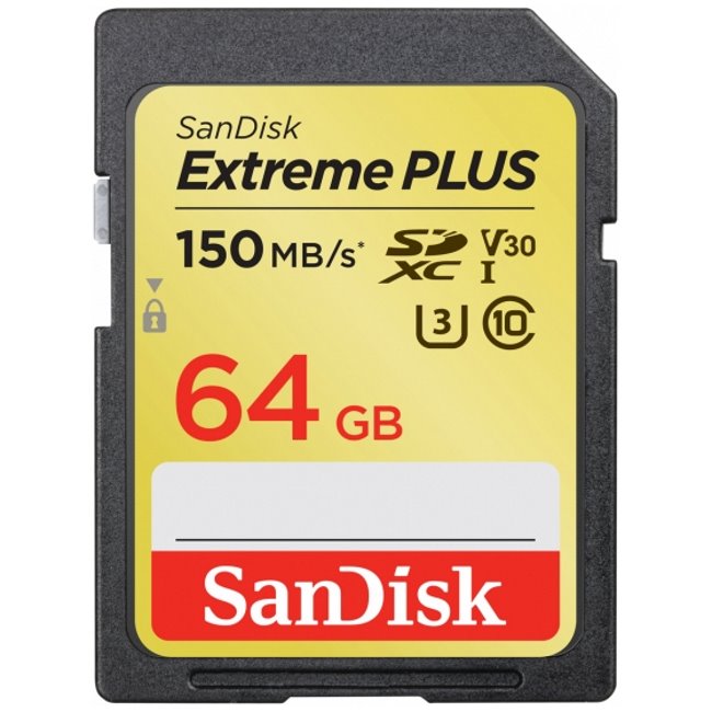 Карта памяти sandisk sdxc extreme class 10 uhs i u3 150 60mb s 64gb