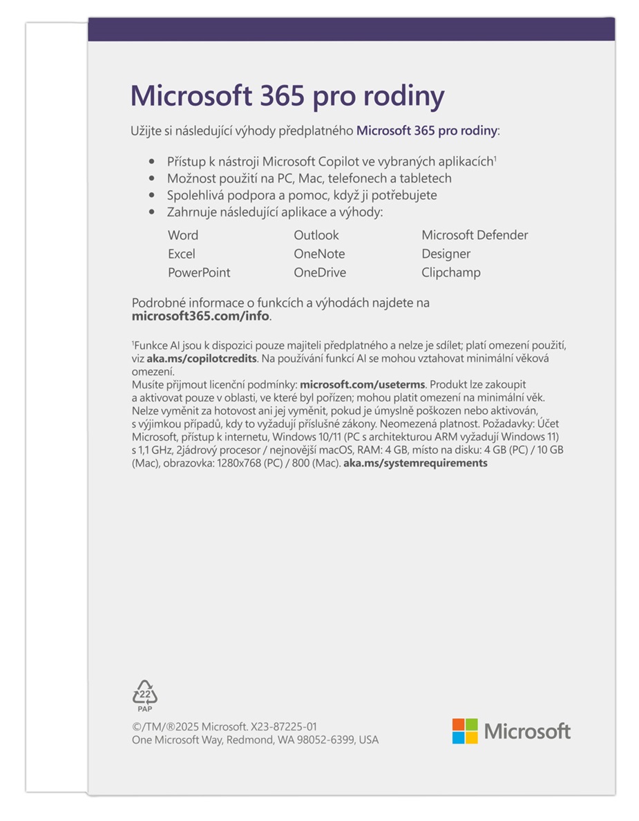 Microsoft 365 pre rodiny - 12 mesiacov