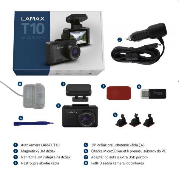 Lamax T10 4K GPS, autokamera s hlásením radarov