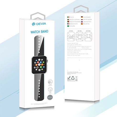 Športový náhradný remienok Devia Deluxe Series pre Apple Watch 44mm, čierny