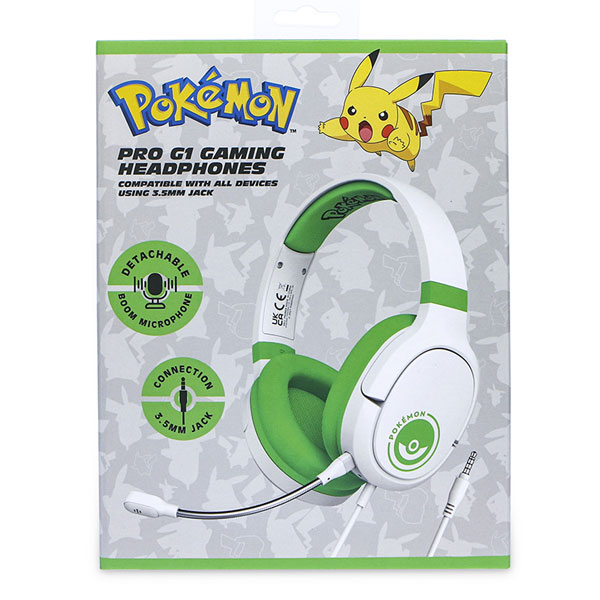 Detské herné slúchadlá OTL Technologies Pokémon Poké ball  PRO G1 biele, zelené