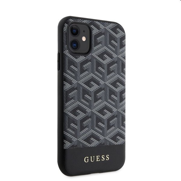 Zadný kryt Guess PU G Cube MagSafe for Apple iPhone 11, čierna