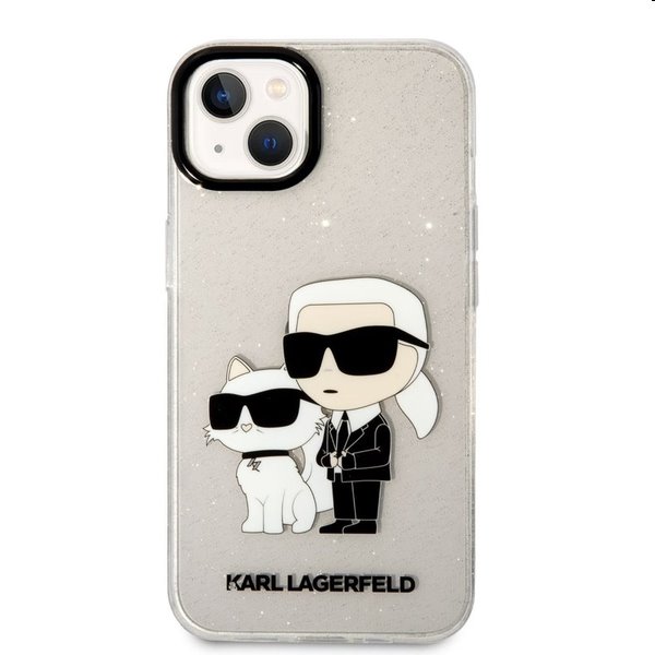 Zadný kryt Karl Lagerfeld IML Glitter Karl and Choupette NFT pre Apple iPhone 13, transparentná