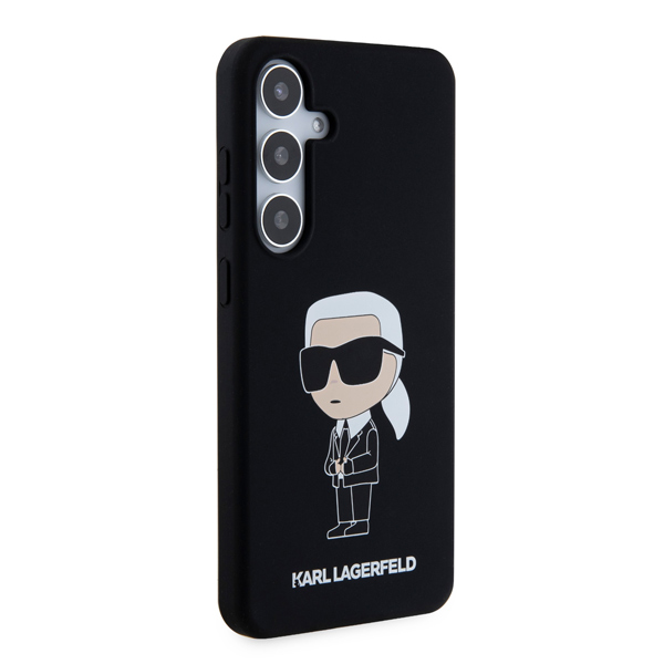 Zadný kryt Karl Lagerfeld Liquid Silicone Ikonik NFT pre Samsung Galaxy S24 Plus, čierny