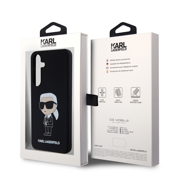 Zadný kryt Karl Lagerfeld Liquid Silicone Ikonik NFT pre Samsung Galaxy S24, čierny