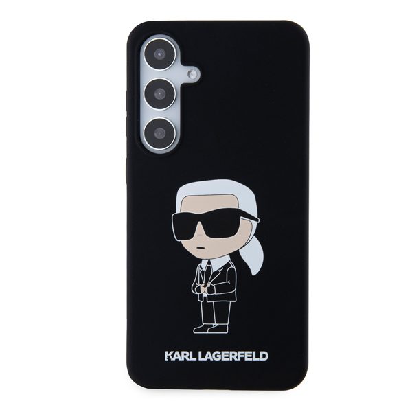 Zadný kryt Karl Lagerfeld Liquid Silicone Ikonik NFT pre Samsung Galaxy S24, čierny