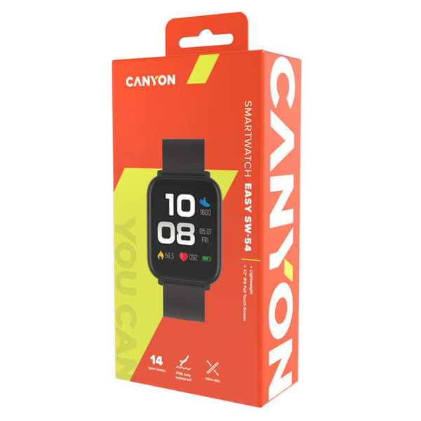 Canyon SW-54 Easy, smart hodinky, čierne