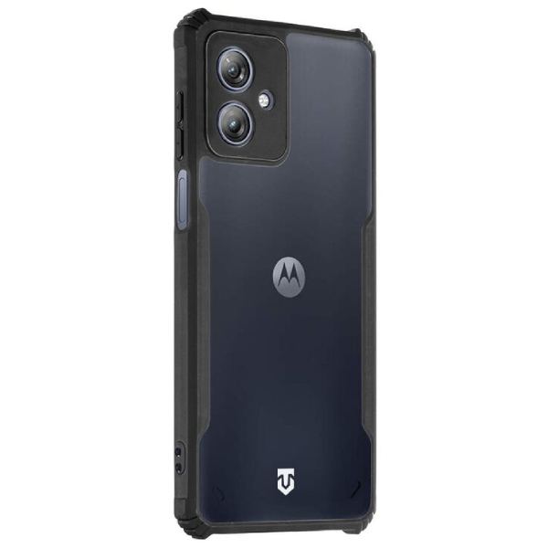Puzdro Tactical Quantum Stealth pre Motorola G54 5G/Power Edition, transparentné/čierne