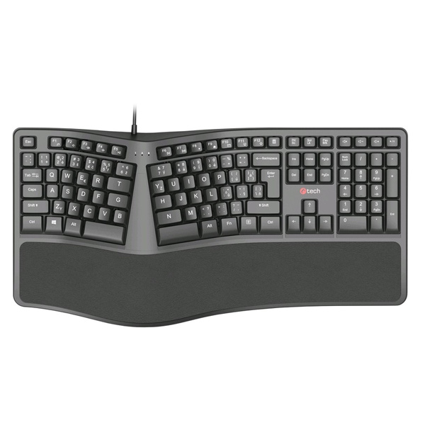 C-Tech KB-113E USB Ergo CZ/SK, čierna