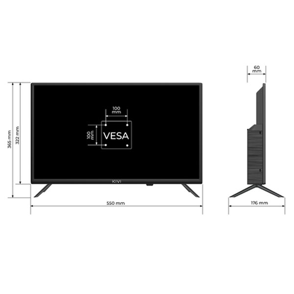 KIVI TV 24H760QB, 24" (61 cm), HD LED TV,  AndroidTV, čierny