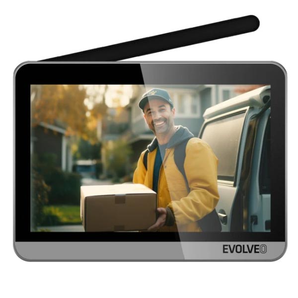 EVOLVEO DoorPhone W7, súprava domáceho bezdrôtového videotelefónu s WiFi strieborno čiernym monitorom