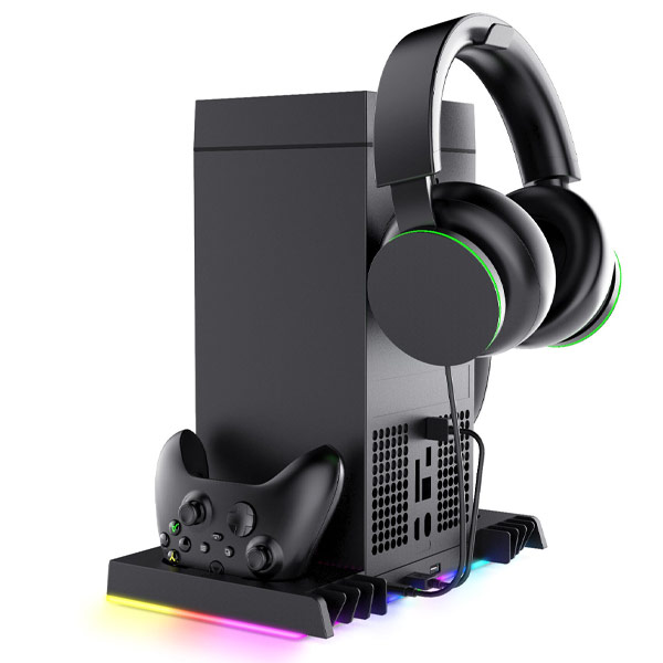 iPega XBX024S Multifunkčný nabíjací stojan s RGB a chladením pre Xbox Series X