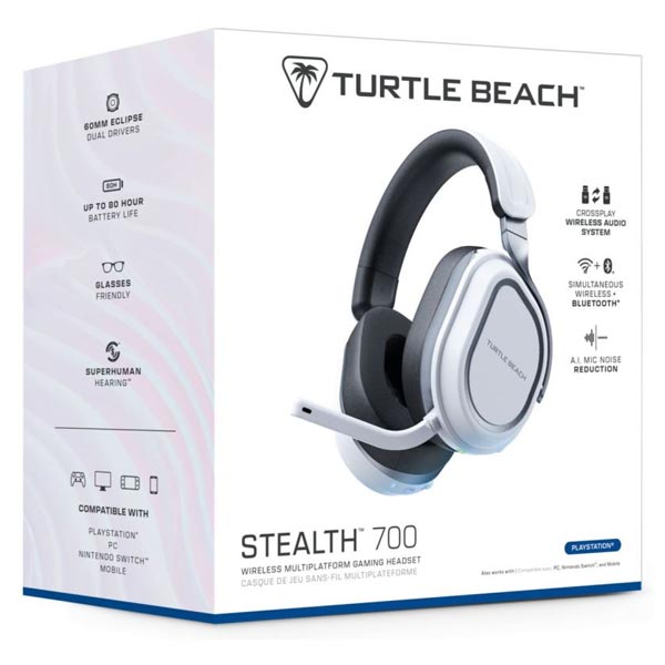 Turtle Beach bezdrôtové herné slúchadlá STEALTH 700X GEN3 pre PS4, PS5, PC, biele