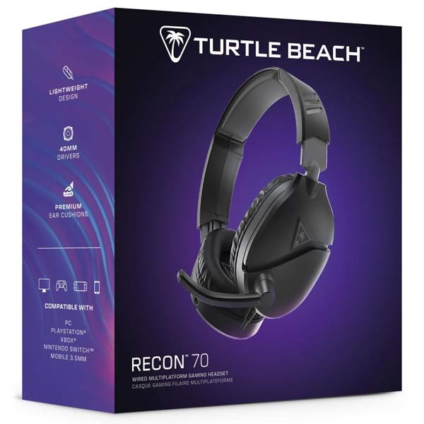 Turtle Beach herné slúchadlá RECON 70PC, 3,5 mm, PC/PS4/5, Xbox One/Series X/S, Nintendo, čierne