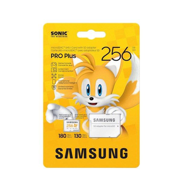 Samsung micro SDXC 256GB PRO Plus 'Sonic the Hedgedog' + SD adaptér