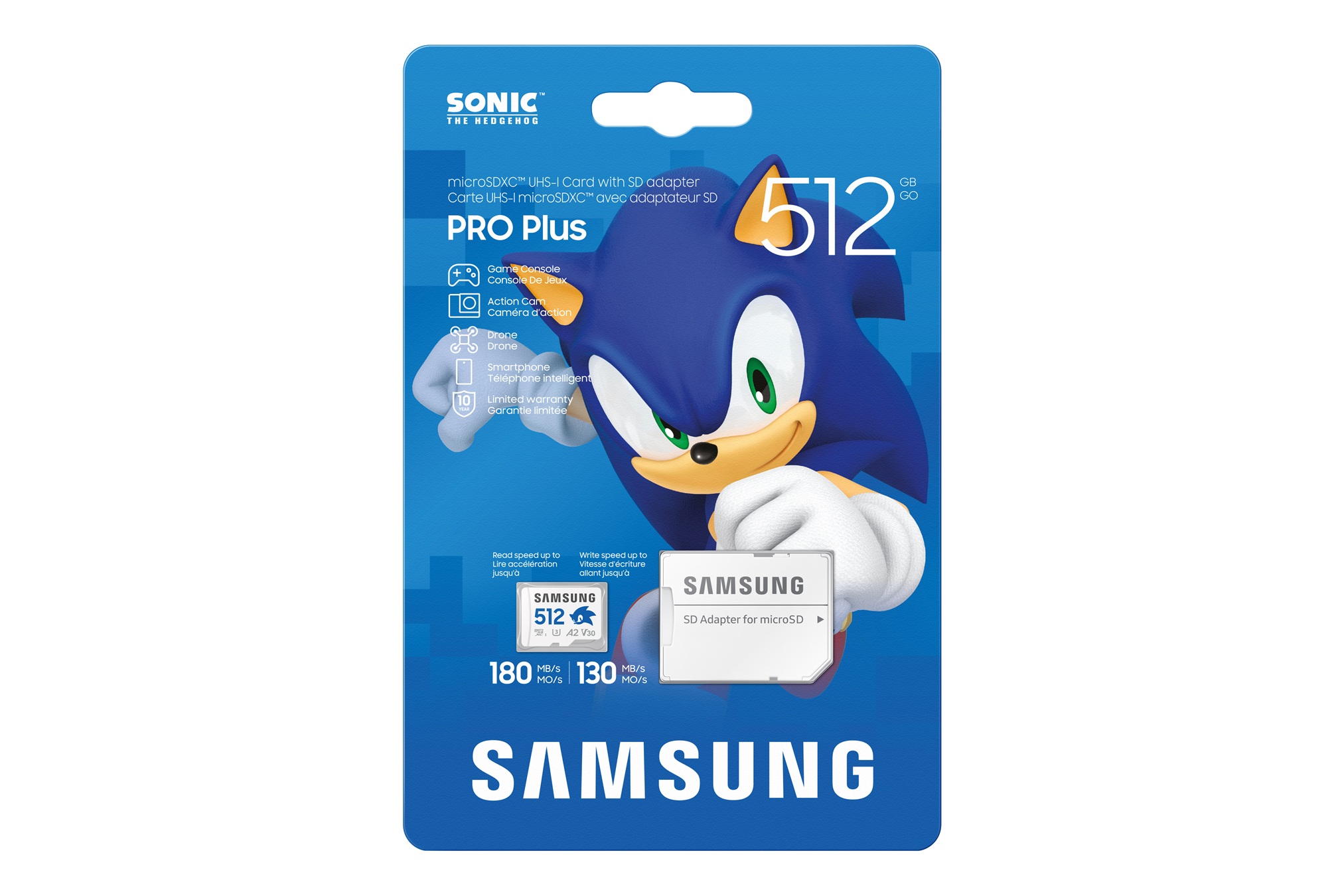 Samsung micro SDXC 512GB PRO Plus 'Sonic the Hedgedog' + SD adaptér