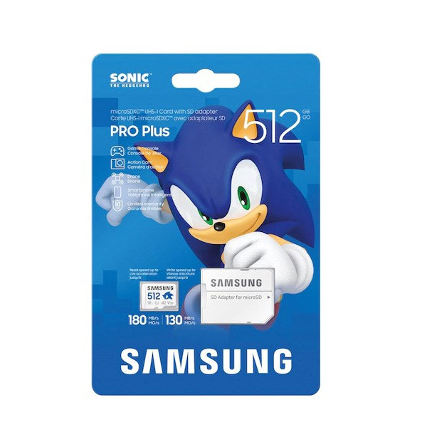 Samsung micro SDXC 512GB PRO Plus 'Sonic the Hedgedog' + SD adaptér