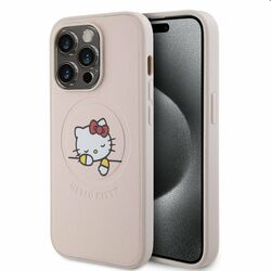 Zadný kryt Hello Kitty PU Kitty Asleep Logo MagSafe pre Apple iPhone 15 Pro, ružová | mp3.sk