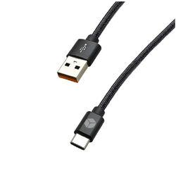 Sturdo Dátový a nabíjací kábel USB/USB-C, 3A, 1.5m, čierny