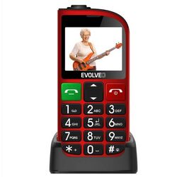 Evolveo EasyPhone FL, mobilný telefón pre seniorov s nabíjacím stojanom, červený