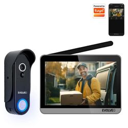 EVOLVEO DoorPhone W7, súprava domáceho bezdrôtového videotelefónu s WiFi strieborno čiernym monitorom